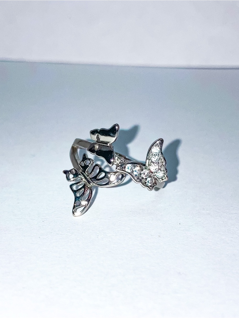 Silver Butterfly Ring size 8